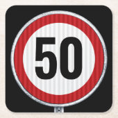 50e verjaardag - OM HET EVEN WELK Onderzetter van  (Voorkant)