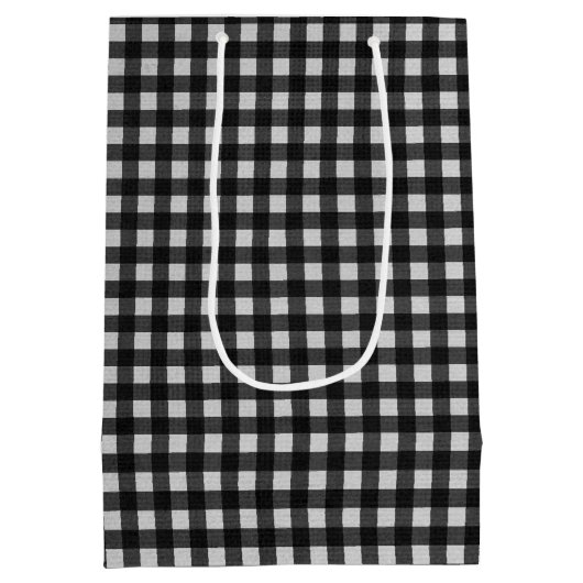 50e verjaardag op Gingham Medium Cadeauzakje (Achterkant)