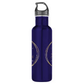 50e verjaardag op maat van 50 en Fabulous Blue Waterfles (Achterkant)