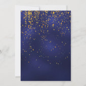 50e verjaardag op middernacht blauw goudlijst kaart (Achterkant)