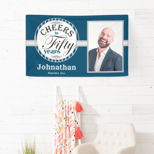 50e verjaardag op vijftig jaar banner (Insitu)