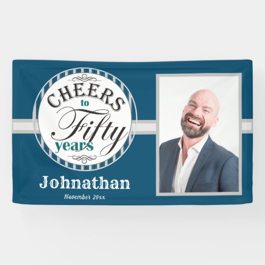 50e verjaardag op vijftig jaar banner (Horizontaal)