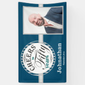 50e verjaardag op vijftig jaar banner (Verticaal)