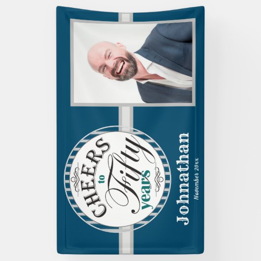 50e verjaardag op vijftig jaar banner (Verticaal)