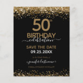 50e verjaardag Opslaan van de datum Begrotingsuitn (Voorkant)