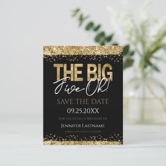 50e verjaardag Opslaan van de datum Begrotingsuitn (Staand voorkant)