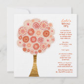 50e verjaardag Oranje uitnodiging om bloesem te bl (Achterkant)