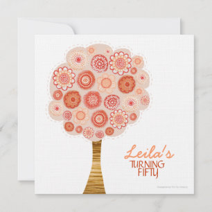 50e verjaardag Oranje uitnodiging om bloesem te bl