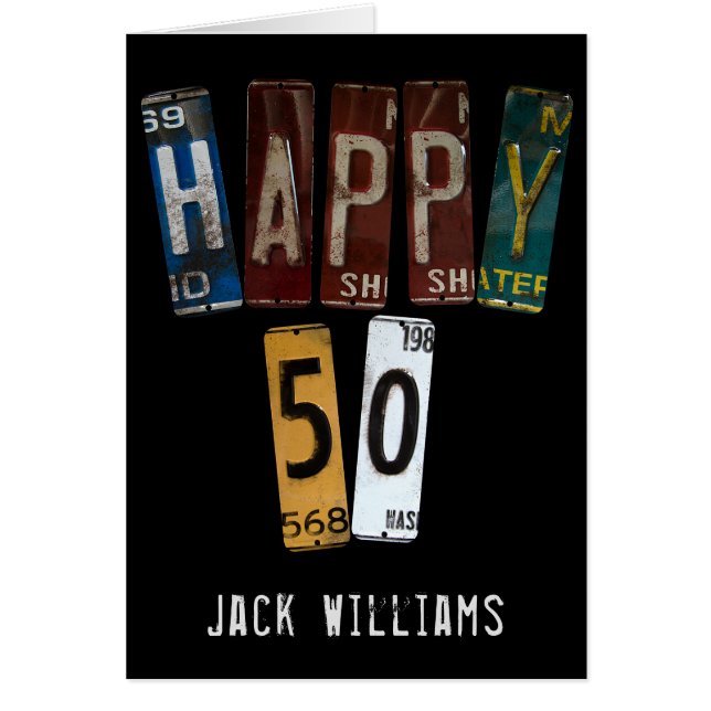 50e verjaardag oude borden voor een rijbewijs (Voorkant)