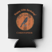 50e verjaardag oude kraai grappige knevel over de  blikjeskoeler (Voorkant)