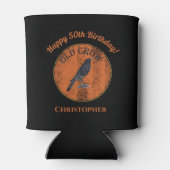 50e verjaardag oude kraai grappige knevel over de  blikjeskoeler (Achterkant)