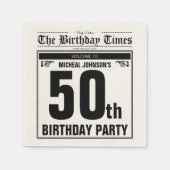 50e Verjaardag Oude Krant Funny Custom Servet (Voorkant)