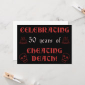 50e verjaardag over de heuvelgaas kaart (Voorkant / Achterkant in situ)