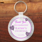 50e verjaardag Paars en zilver Sleutelhanger (Voorkant)