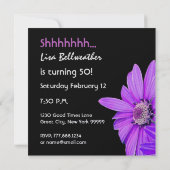 50e verjaardag Paarse Daisy W1874 Kaart (Achterkant)