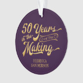 50e verjaardag Paarse en gouden foto Ornament (voorkant)