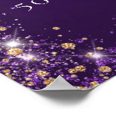 50e verjaardag paarse glitter schittert welkom poster (Hoek)