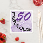 50e verjaardag Paarse glitter Typografie Servet (Insitu)