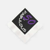 50e verjaardag Paarse glitter Typografie Servetten (Hoek)