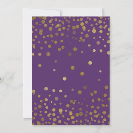 50e Verjaardag Paarse Gouden Confetti Dot Retro Ch Kaart (Achterkant)