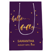 50e verjaardag paarse goudtipografie moderne medium cadeauzakje (Achterkant)