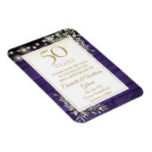 50e verjaardag Paarse Houten Save The Date Magneet (Rechterzijde)