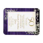 50e verjaardag Paarse Houten Save The Date Magneet (Horizontaal)