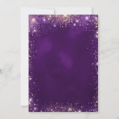 50e verjaardag paarse roos kaart (Achterkant)