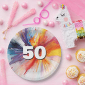 50e verjaardag Paint Blast Papieren Bordje (Feest)