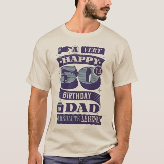 50e verjaardag Pap Retro Hipster Typografie Legend T-shirt (Voorkant)