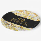 50e verjaardag papieren bordje (Gekanteld)