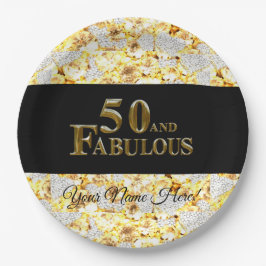 50e verjaardag papieren bordje