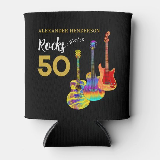 50e verjaardag Partij 50 Rocks - Speciaal geperson Blikjeskoeler (Voorkant)