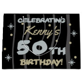 50e verjaardag Partij Jouw naam toevoegen Groot Cadeauzakje (Voorkant)