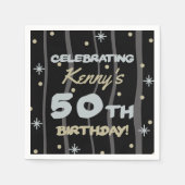 50e verjaardag Partij Jouw naam toevoegen Servet (Voorkant)