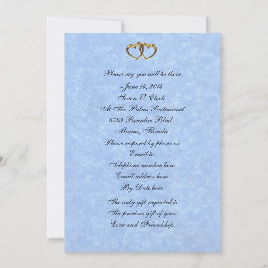 50e verjaardag partijuitnodiging voor ouders kaart (Achterkant)