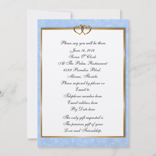 50e verjaardag partijuitnodiging voor ouders kaart (Achterkant)