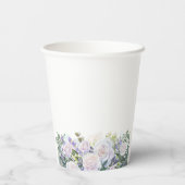 50e Verjaardag Party Blauw Wit Bloemen Custom Papieren Bekers (Achterkant)