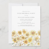 50e Verjaardag Party Boho Zomer Zonnebloem Tuin Kaart (Voorkant)