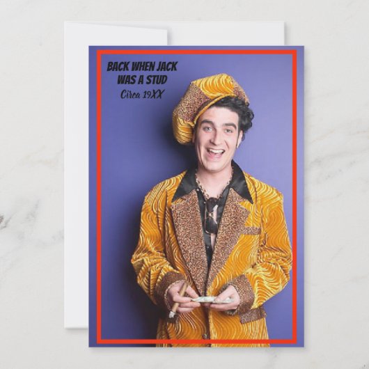 50e verjaardag Party Cake on Fire MIlestone Foto Kaart (Achterkant)