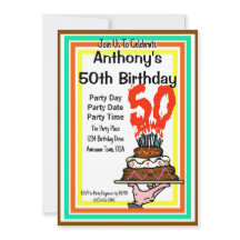 50e verjaardag Party Chocolade Cake Retro Kleuren