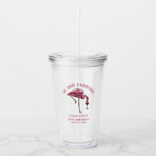 50e Verjaardag Party Flamingo Tropisch Thema Custo Acryl Drinkbeker