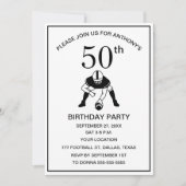 50e Verjaardag Party Football Black Dad Sport Kaart (Voorkant)