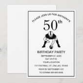 50e Verjaardag Party Football Black Dad Sport Kaart (Voorkant / Achterkant)