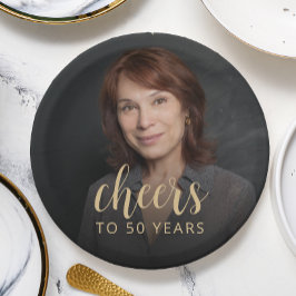 50e verjaardag Party Foto Proost Papieren Bordje