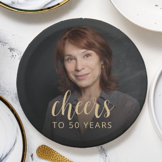 50e verjaardag Party Foto Proost Papieren Bordje