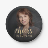50e verjaardag Party Foto Proost Papieren Bordje (Voorkant)