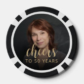 50e verjaardag Party Foto Proost Poker Chips (Achterkant)