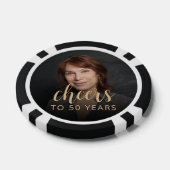 50e verjaardag Party Foto Proost Poker Chips (Enkel)