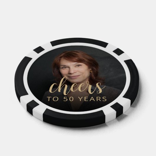 50e verjaardag Party Foto Proost Poker Chips (Enkel)